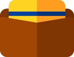 A wallet with a yellow stripe on it vector