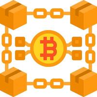 Bitcoin block chain diagram vector