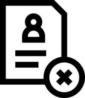A black and white icon of a document with a person's name on it vector