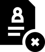 A black and white image of a file with an x next to it vector
