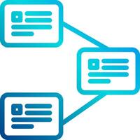 Two blue and white icons with a blue line connecting them vector