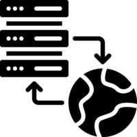 A black and white image of a server with a computer and a computer vector