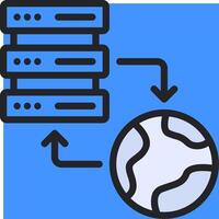 A server with a computer and a ball vector