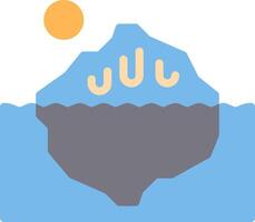 An iceberg with a sun in the background vector