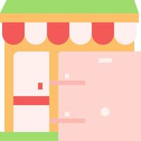 A cartoon of a small store with a door vector