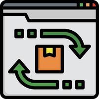 A web page with arrows pointing to the right vector