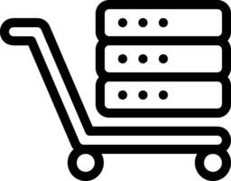 A cart with a stack of disks in it vector