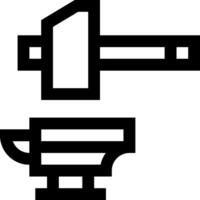 A black and white image of a hammer and a bowl vector
