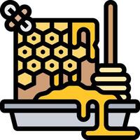 Honey and honeycomb icon vector