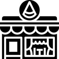 A black and white image of a store front vector