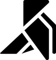 A black and white logo with a triangle vector