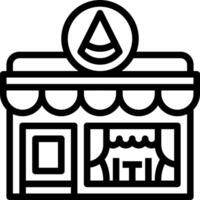 A black and white illustration of a store vector