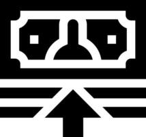 A black and white icon of a dollar sign vector