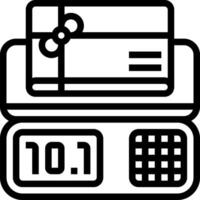 A black and white image of a cash register vector