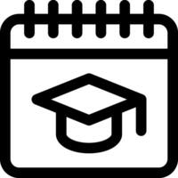 A calendar icon with a graduation cap on it vector