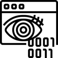 An eye icon with binary code vector