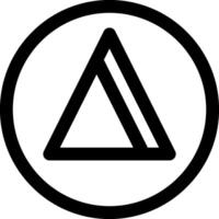 A black and white logo of a triangle vector