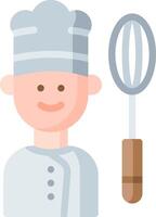A cartoon chef with a whisk and a whisk vector