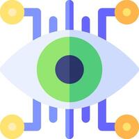 An eye with a circuit board around it vector