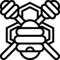 Bee logo with two sticks and a bee vector
