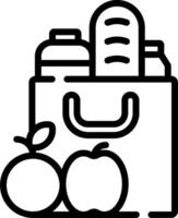 A grocery bag with apples and bread vector