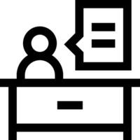 A person sitting at a desk with a computer vector