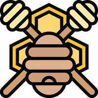 A bee and two sticks with a bee on top vector