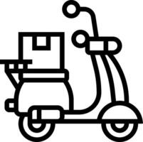A scooter with a box on the back vector