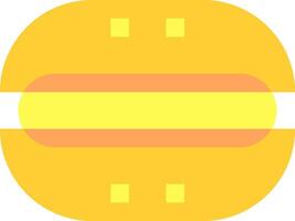 A yellow hamburger with a yellow stripe vector