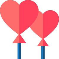 Two hearts on sticks with blue and red arrows vector