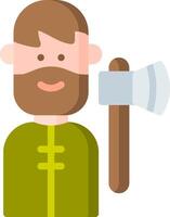 A bearded man with an axe in his hand vector