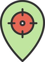 A green pin with a red cross on it vector