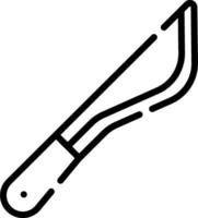 A knife is shown in a line drawing vector