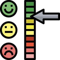 A bar chart with four different emoticons vector