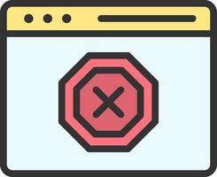 A stop sign icon on a computer screen vector