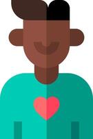 A man with a heart on his chest vector