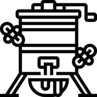 A black and white illustration of a machine vector