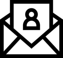 Email icon with a person inside vector