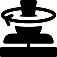 A black and white icon of a hat on top of a book vector