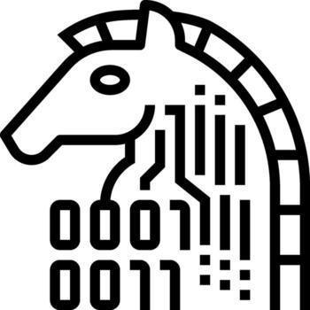 A horse head with a binary code on it vector
