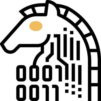 un caballo cabeza con un binario código en eso vector