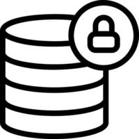A black and white icon of a disk with a padlock vector