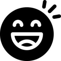 A black and white smiley face with a smile vector