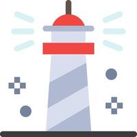 A lighthouse with a red and white top vector
