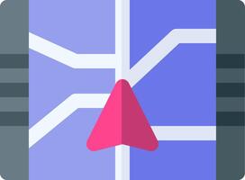 A map with a red arrow pointing to it vector