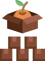 An orange in a box with blocks around it vector