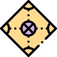 A square with a purple cross on it vector