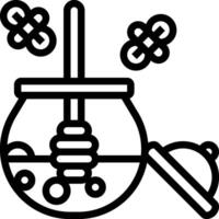 A black and white illustration of a jar with a spoon and a spoon vector