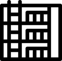 A black and white icon of a building vector