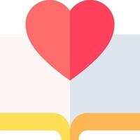 An open book with a heart on it vector
